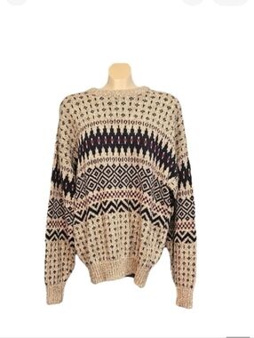 🦄 Vintage Northern Reflections Patterned Knit Sweater, Size L